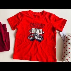 Red chief fire truck boys t-shirt